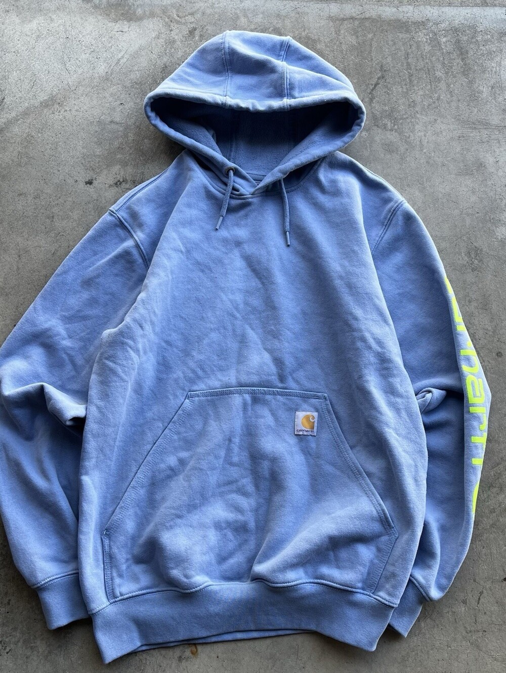 Carhartt Pullover Hoodie Light Blue Men’s Small Heavyweight Workwear
